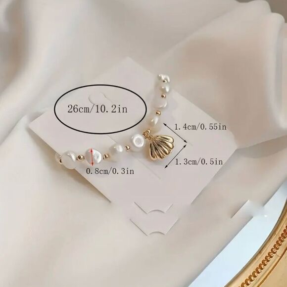 Genuine Freshwater Pearl Openable Shell Rhinestone Adjustable Bracelet - Picture 4 of 5